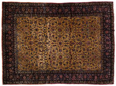 Kashan rug, repeating overall