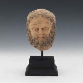 KASHAN TERRACOTTA HEAD OF A BE