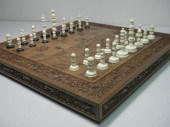 Kashmir carved ivory chess set