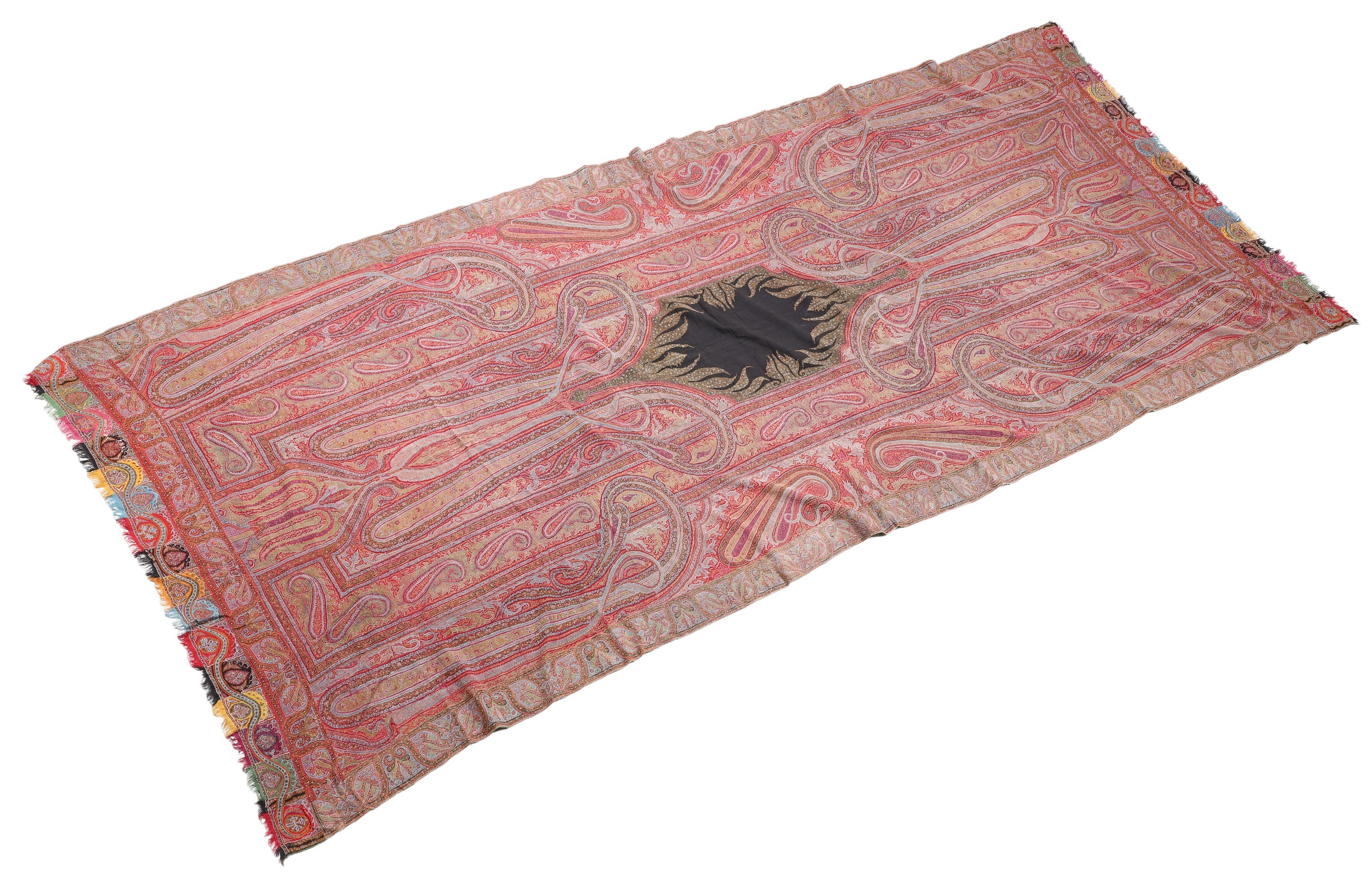 Kashmiri paisley textile, 106"L x