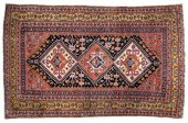 Kashqai rug, three ivory medal