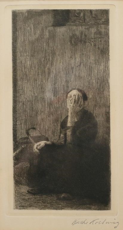 KATHE KOLLWITZ ETCHING AT THE