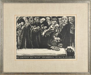 Kathe Kollwitz woodcut, mourning
