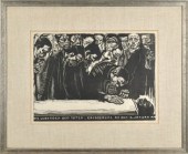 Kathe Kollwitz woodcut, mourni
