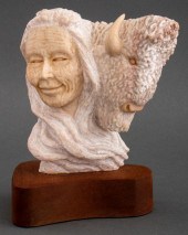 KATHY WHITMAN WOMAN AND BUFFAL