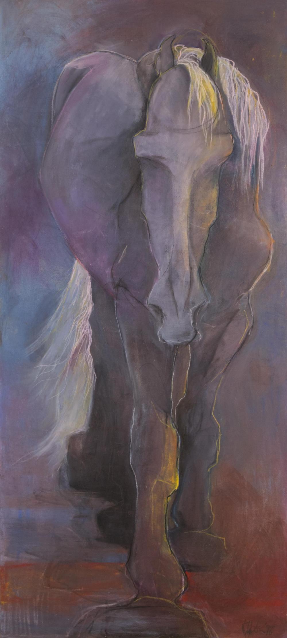 KATIE UPTON OIL AND OIL PASTEL ON