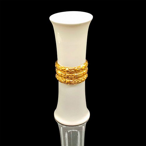 KATY BRISCOE WHITE BONE CHINA VASE,