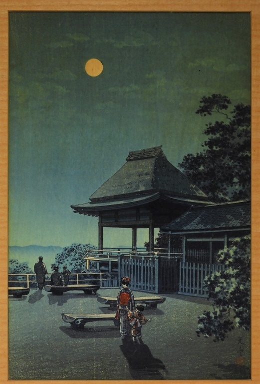 KAWASE HASUI MOONLIT TEMPLE