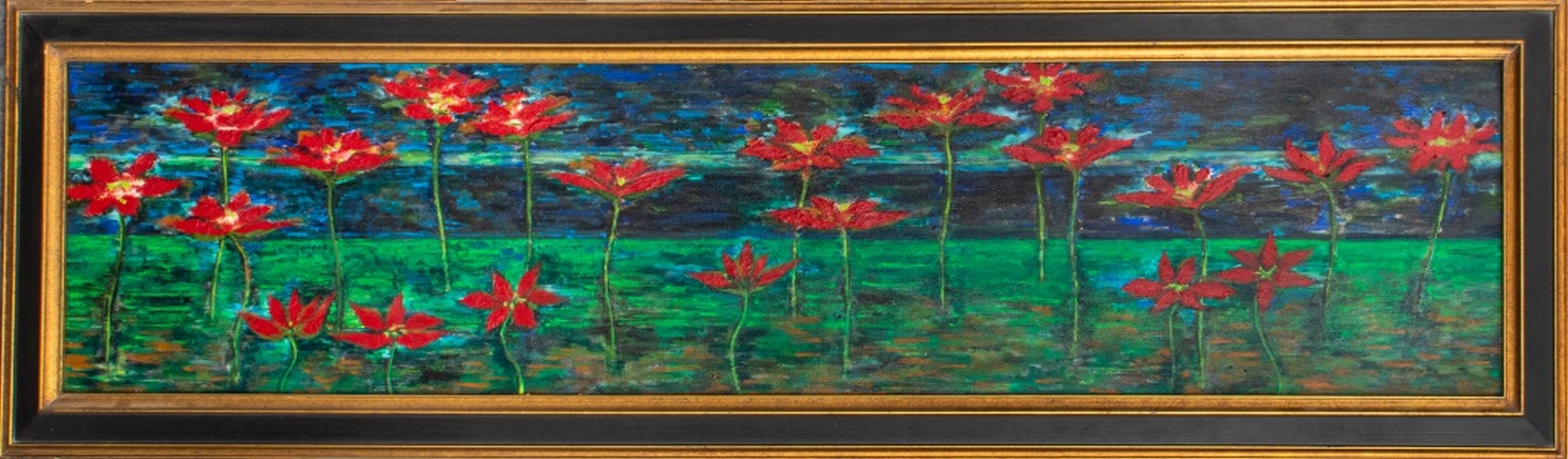 KAYO LENNAR FLORAL LANDSCAPE OIL ON