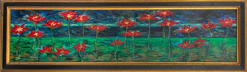 KAYO LENNAR FLORAL LANDSCAPE OIL ON