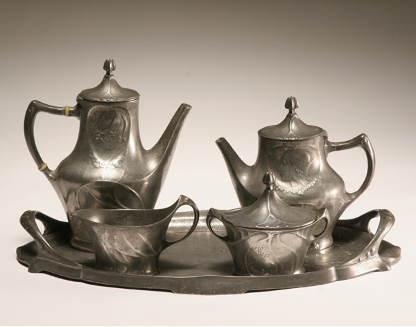Kayserzinn Art Nouveau pewter tea