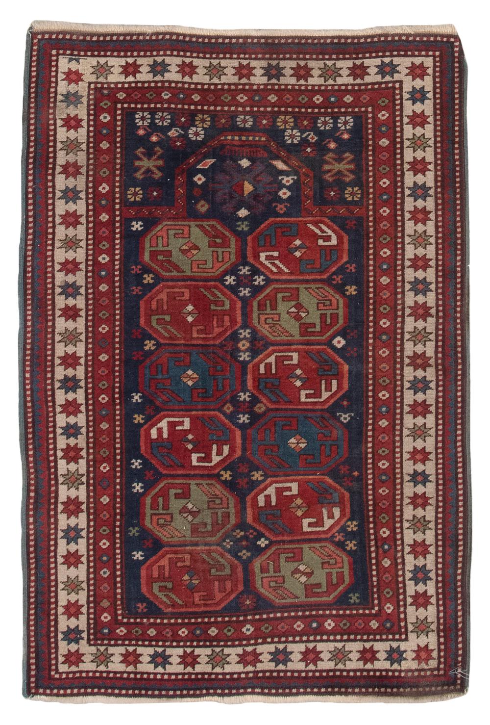 KAZAK DESIGN PRAYER RUG: 3’2” X