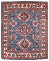 KAZAK DESIGN RUG: 7’10” X 9’9”