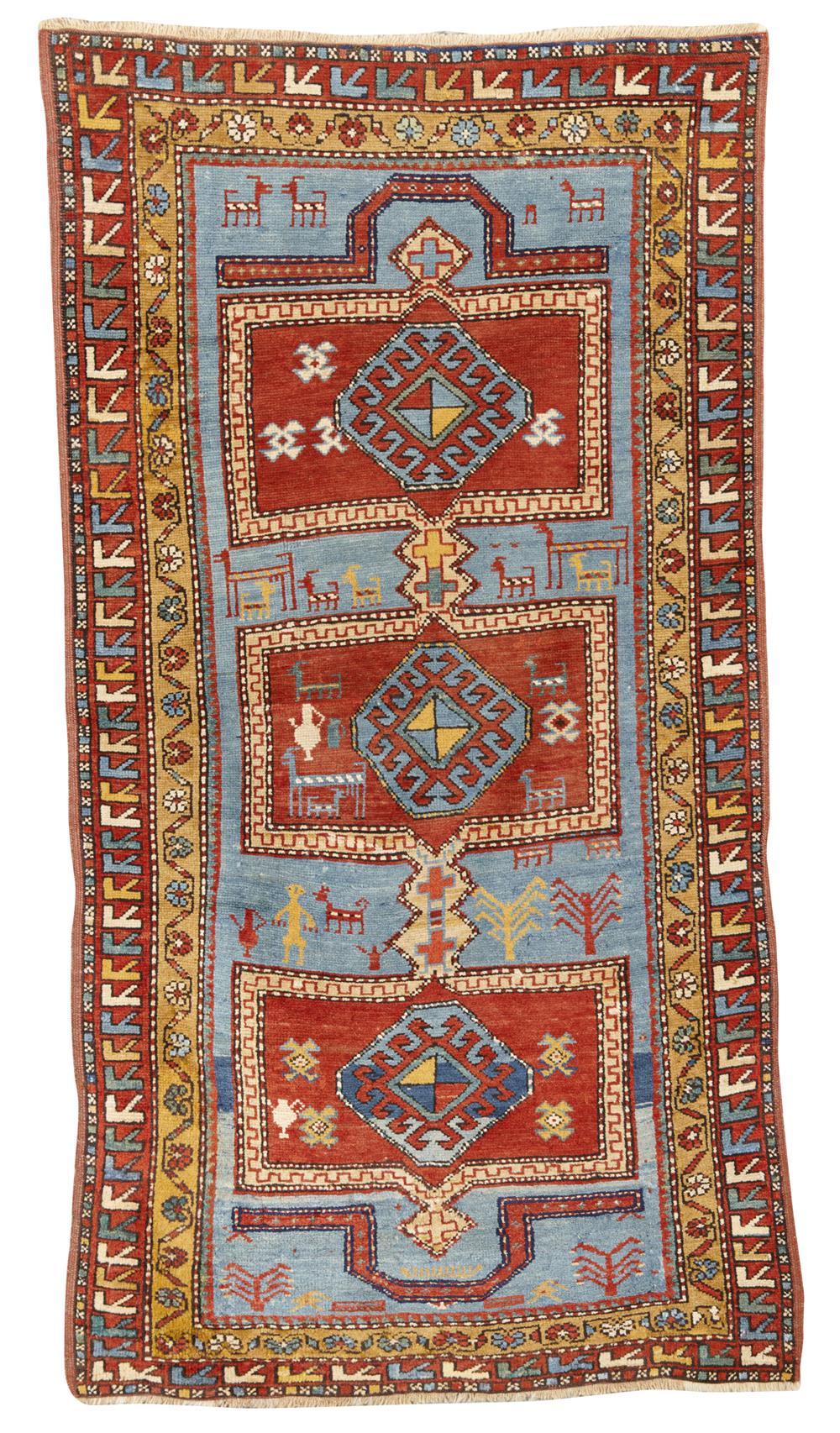 KAZAK DOUBLE NICHE PRAYER RUG,