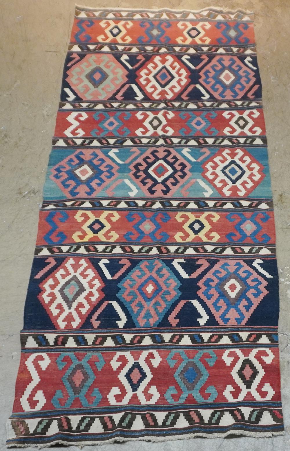 KAZAK KILIM RUNNER, 9 FT 11 IN X