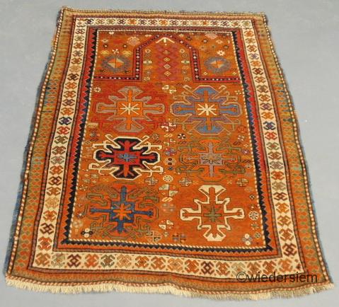 Kazak oriental prayer carpet with