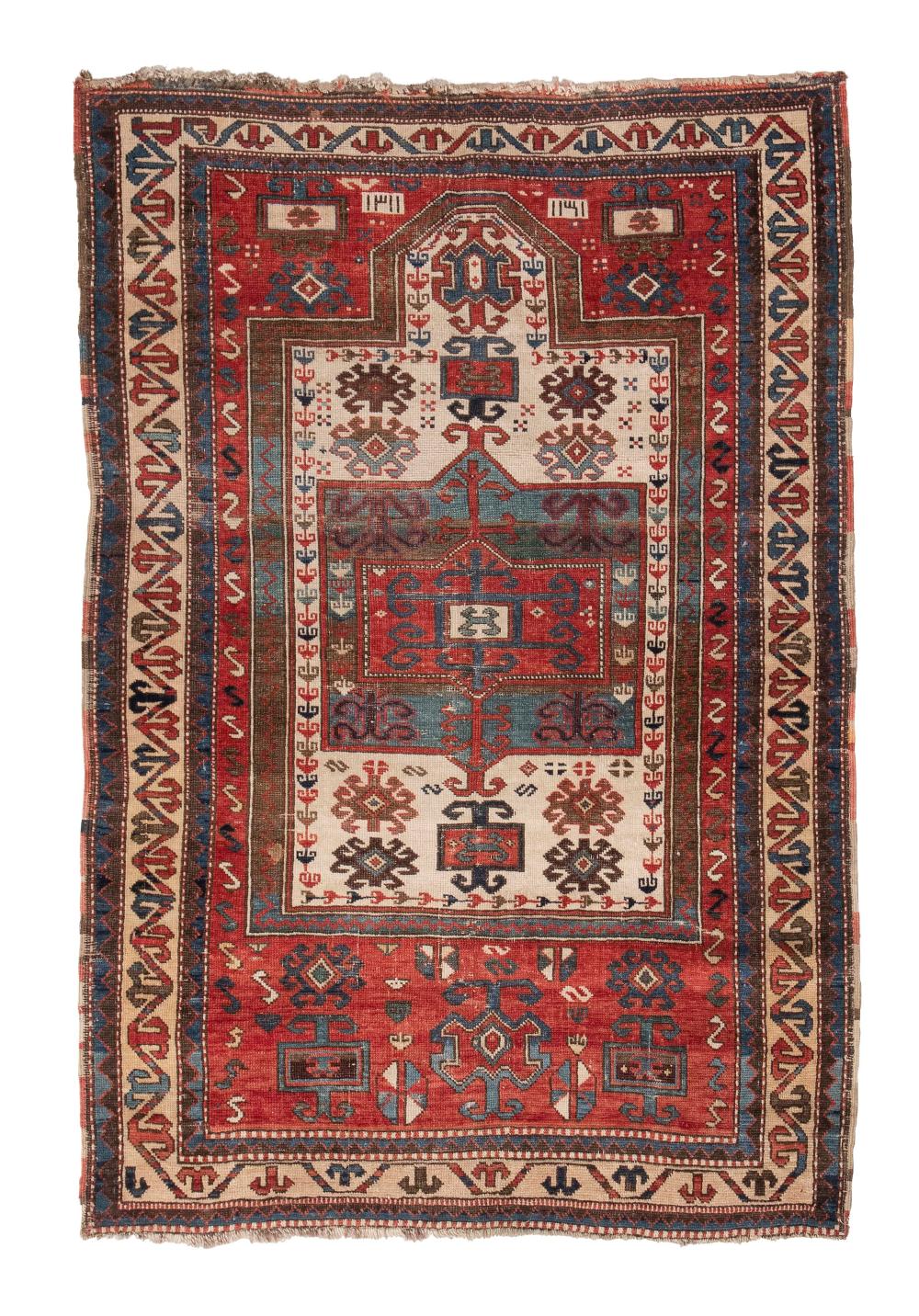 KAZAK PRAYER RUG: 3’9” X 5’1”