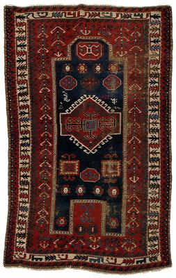Kazak prayer rug, hook and floral