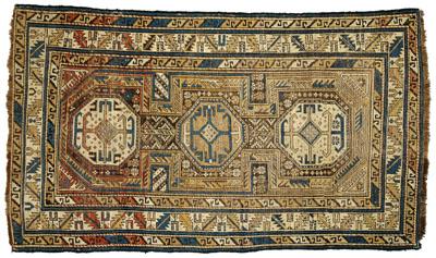 Kazak prayer rug, three central