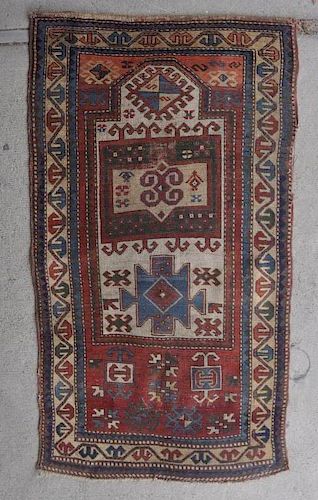 KAZAK PRAYER RUGwith pile wear,