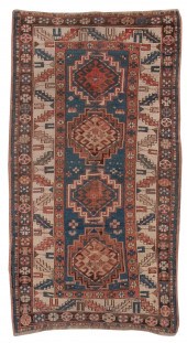 KAZAK RUG: 3'5" X 6'3" LATE 19