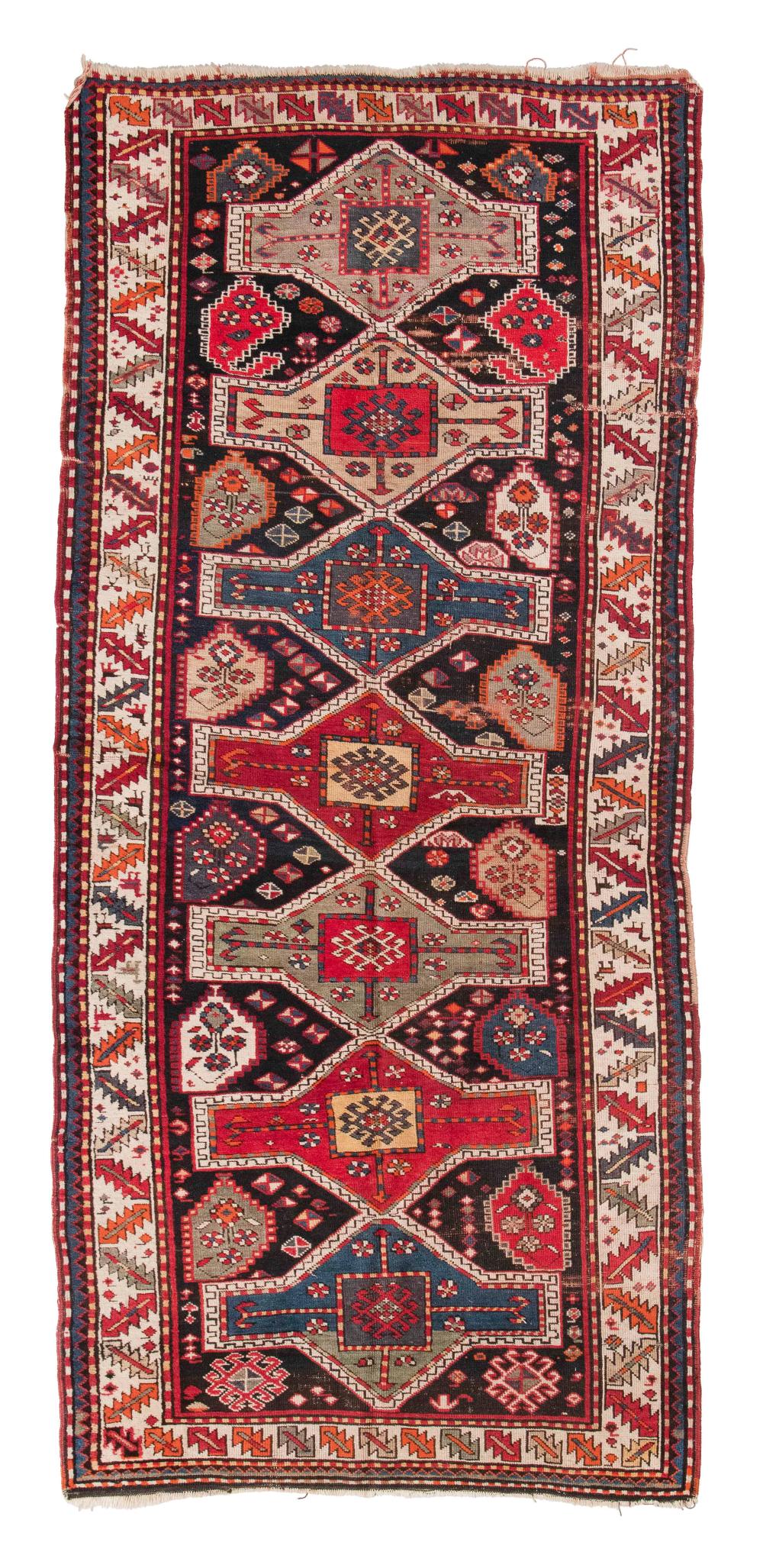KAZAK RUG: 4’1” X 9’6” 19TH