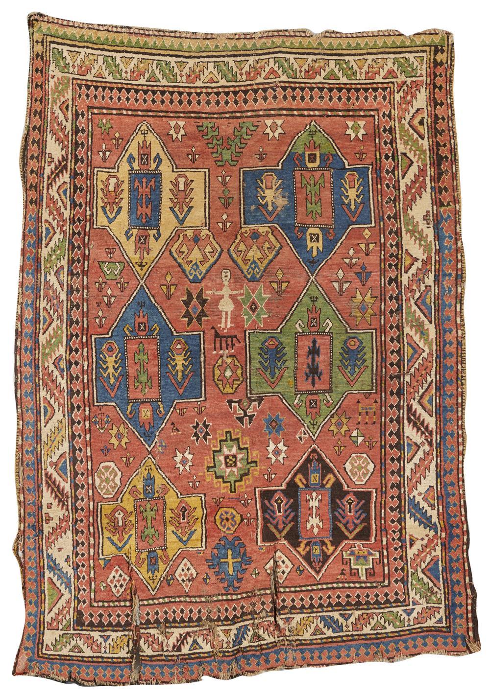 KAZAK RUG, CAUCASUS, MID 19TH