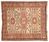 Kazak rug, three central medal