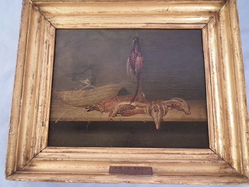 KE JANSSON GAME PAINTINGAntique oil