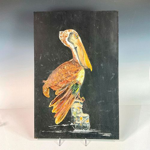 KEANE PAINTED PELICAN PLASTER ON