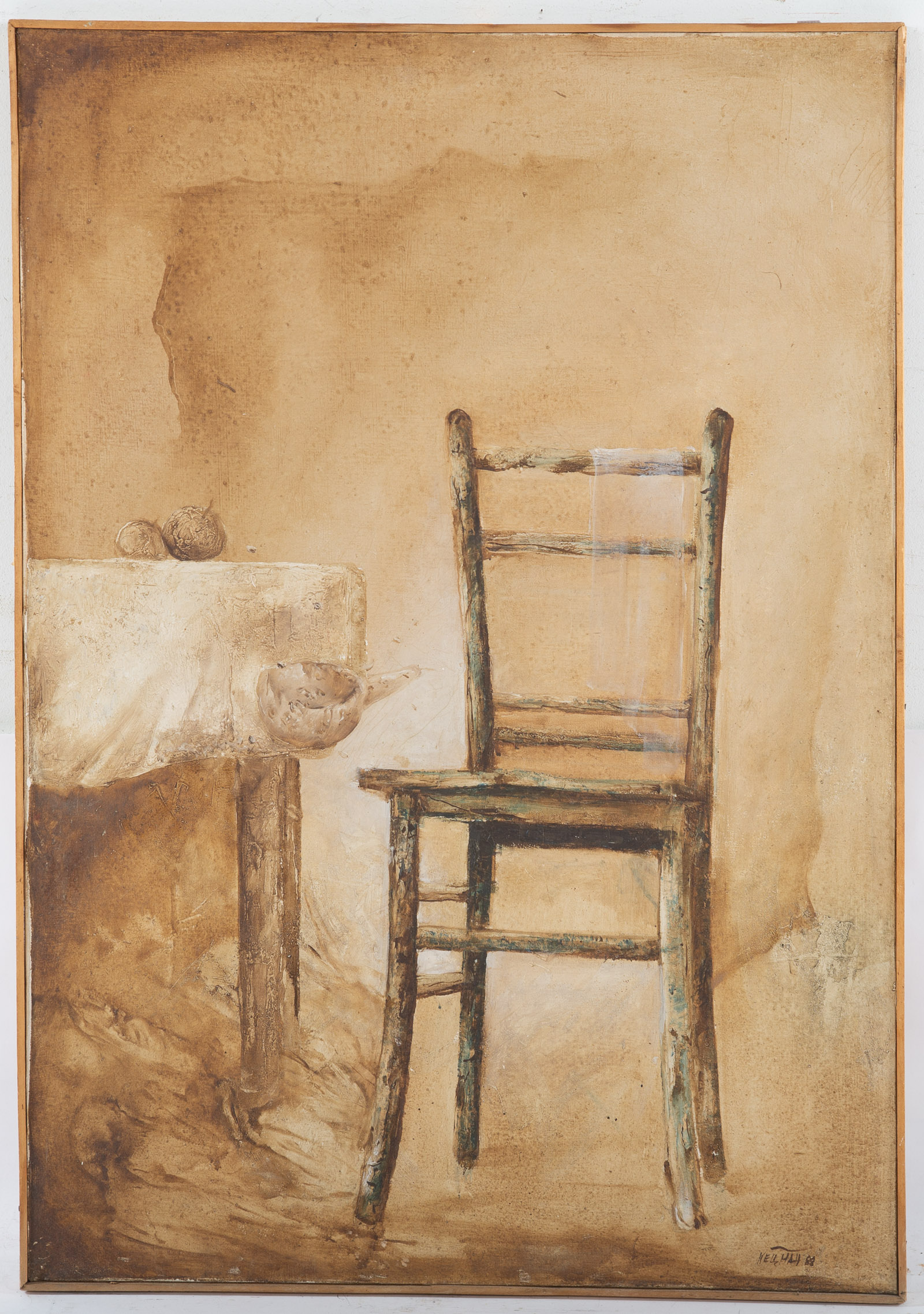 KELLMAN. STARK INTERIOR, OIL ON