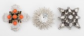 KENNETH LANE GEM-SET BROOCHES,