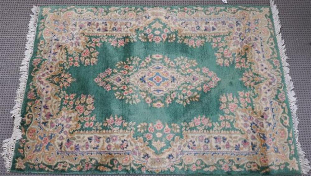 KERMAN GREEN GROUND RUG, 3 FT 10 IN