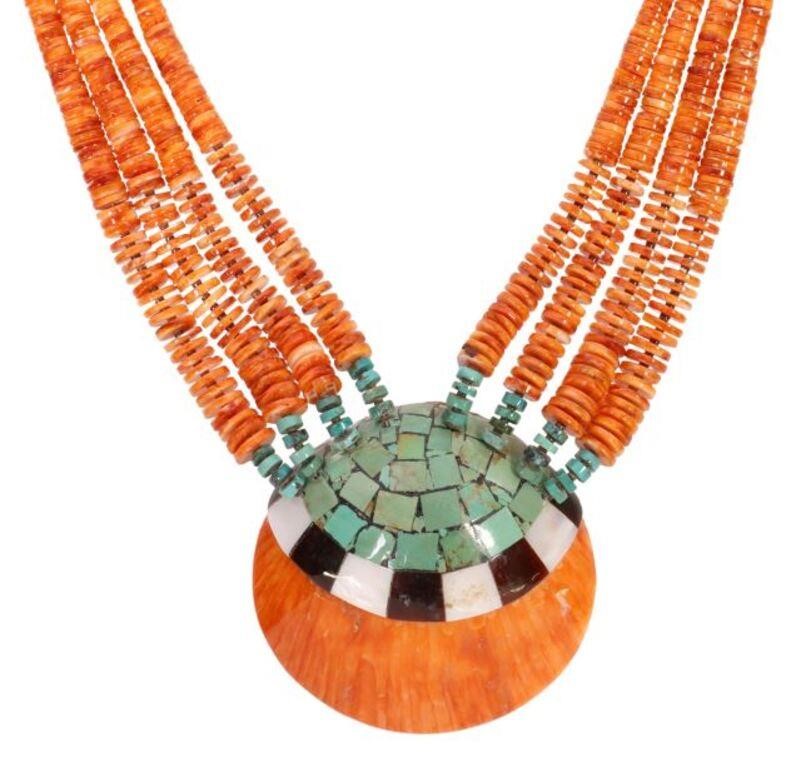 KEWA PUEBLO TURQUOISE-INLAID