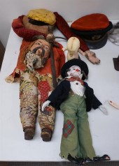 KEWPIE DOLL, CLOWN DOLL, WOOD