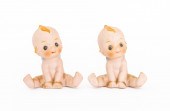 KEWPIE SEATED BISQUE DOLLS, 2