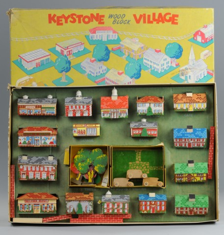 KEYSTONE WOOD BLOCK VILLAGE Rare
