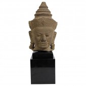 KHMER ANGKOR PERIOD STONE HEAD
