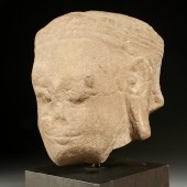 KHMER CARVED SANDSTONE BUDDHA