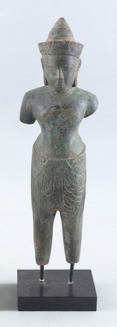 KHMER PATINATED BRONZE VISHNU