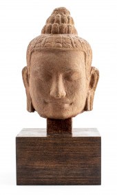 KHMER SANDSTONE BUDDHA HEAD SC