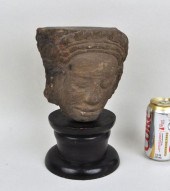 KHMER STYLE CARVED STONE HEAD