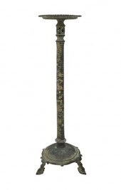 KHORASSAN-STYLE BRONZE LAMPSTA