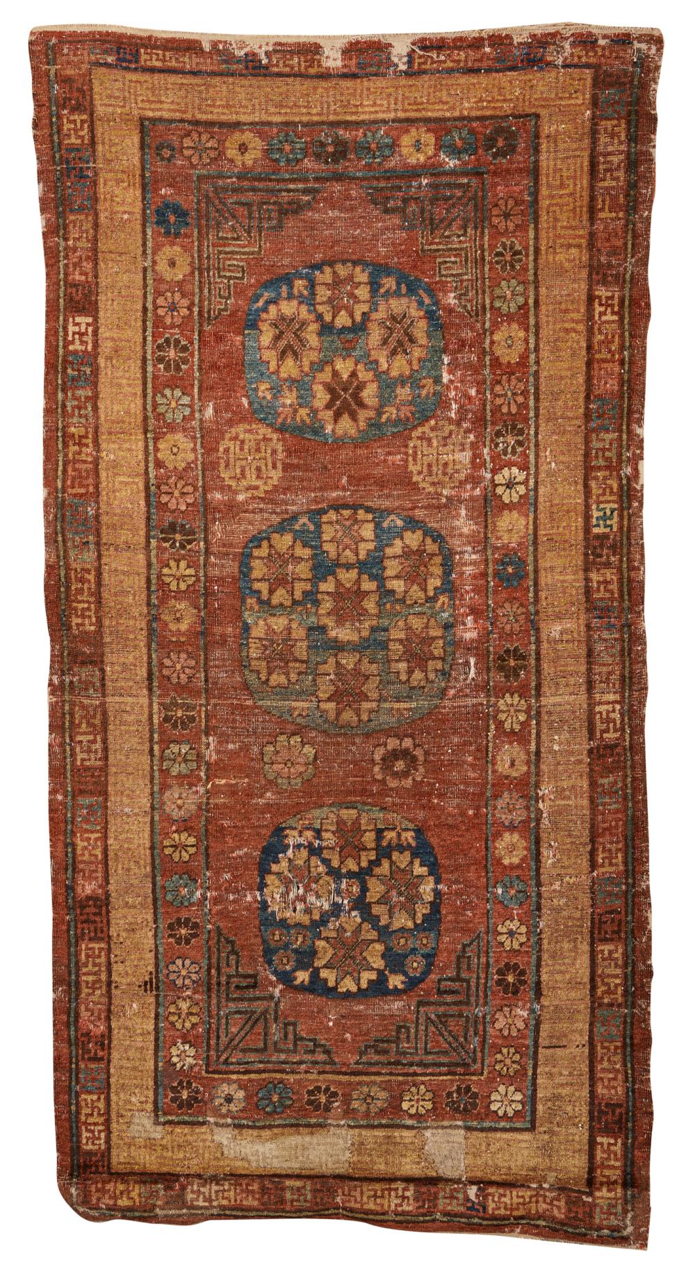 KHOTAN RUG, EAST TURKESTAN, CA.