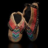 Kickapoo Beaded Hide Moccasins