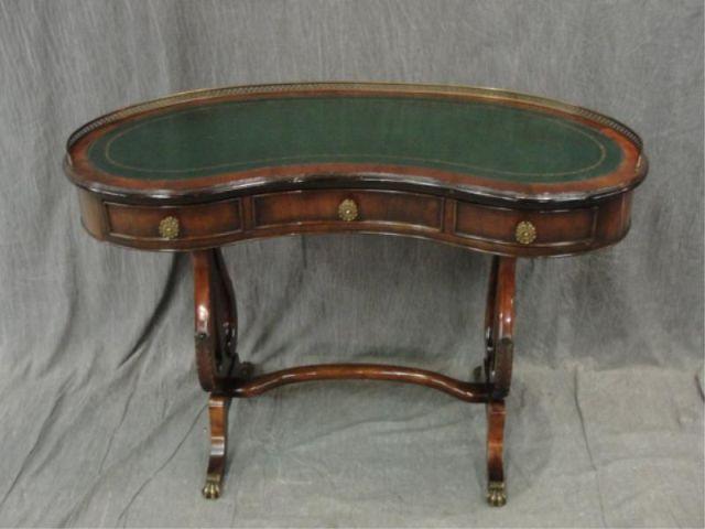 Kidney Shaped Leathertop Desk. With