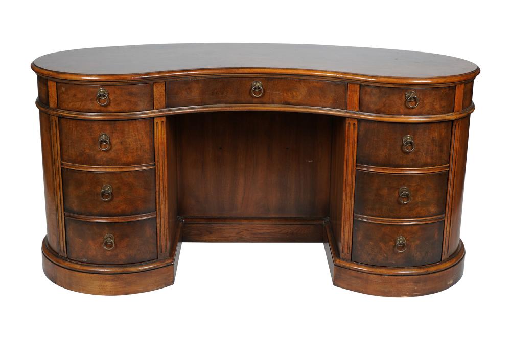 KIDNEY-SHAPED MAHOGANY DESKmid-20th
