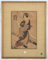 KIKUGAWA EIZAN. GEISHA WITH UM