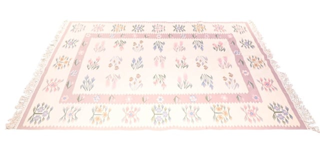KILIM HAND WOVEN WOOL FLORAL