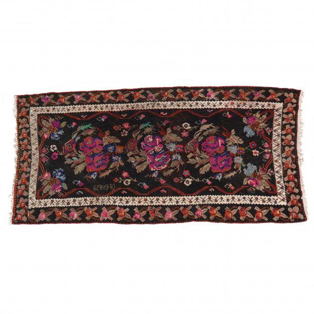 KILIM RUG Black field with bold and